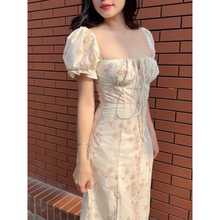 Đầm hoa cúp ngực xẻ tà dài - 𝐂𝐡𝐚𝐧𝐦𝐢𝐢
