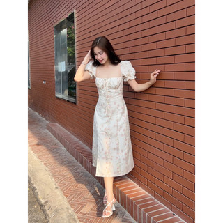 Đầm hoa cúp ngực xẻ tà dài - 𝐂𝐡𝐚𝐧𝐦𝐢𝐢
