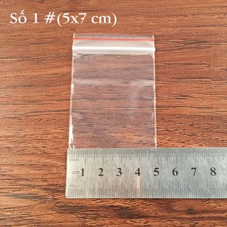 100g Túi zip viền đỏ khóa bấm - Túi Zipper chỉ đỏ
