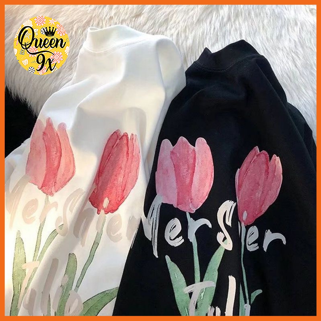 Áo Thun, Áo Phông Form Rộng Bông Hoa TULIP