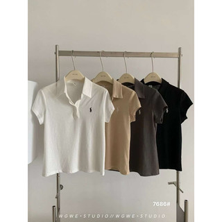 Áo phông polo thêu ngựa wgwe 7686 QC