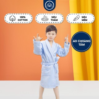 Áo choàng tắm trẻ em, 100% cotton, Cao Cấp Mềm Mịn,Chuyên Dụng Khách Sạn, Spa, Resort