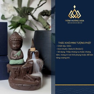 Thác khói mini TRẦM HƯƠNG AIDA - thác khói tượng Phật ngồi thiền thanh tịnh
