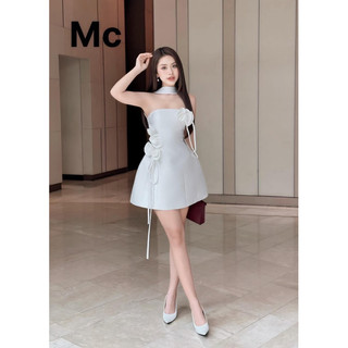 ĐẦM TAFTA ĐÍNH HOA CÚP NGỰC (7 bông)