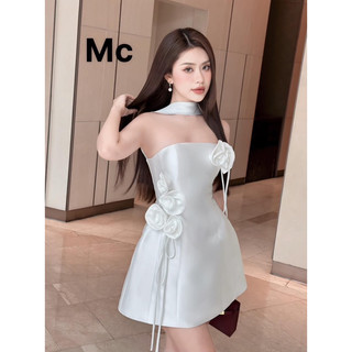 ĐẦM TAFTA ĐÍNH HOA CÚP NGỰC (7 bông)