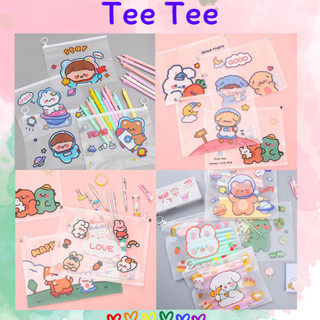 Túi zip đa năng đựng đồ dùng học tập, dụng cụ cá nhân, mỹ phẩm, đồ trang điểm dễ thương