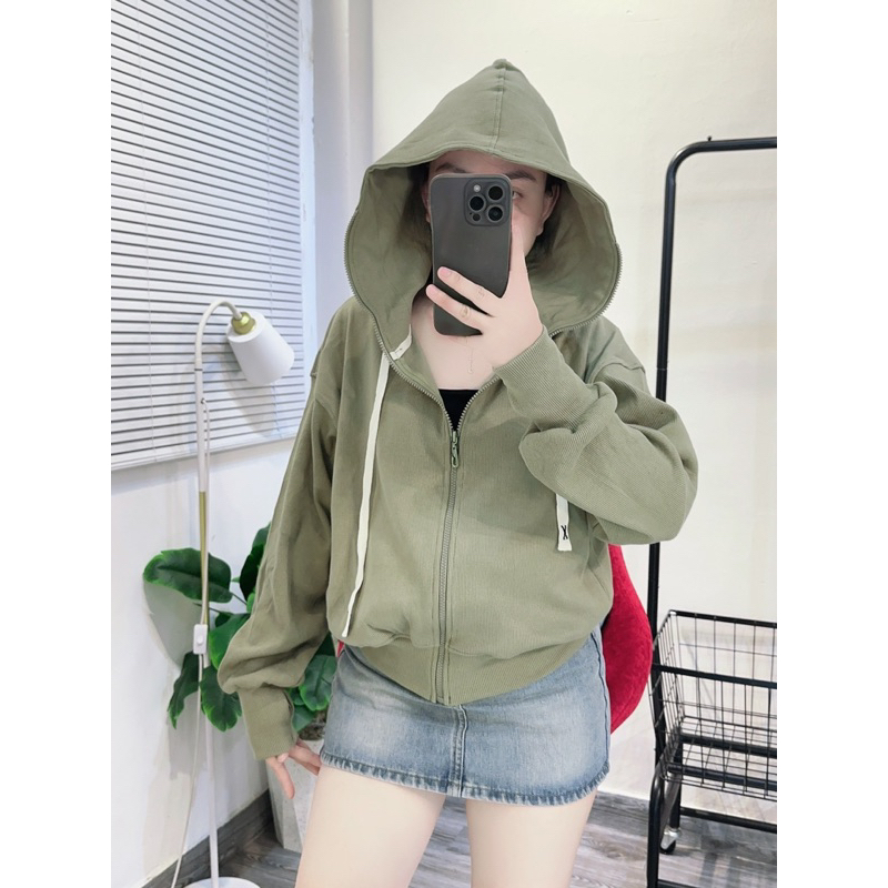 ÁO KHOÁT THUN GÂN TÚI KHOÁ TRƠN ÁO KHOÁT NỮ NHIỀU MÀU