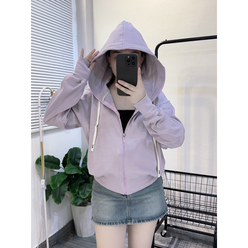 ÁO KHOÁT THUN GÂN TÚI KHOÁ TRƠN ÁO KHOÁT NỮ KIÊU NHIỀU MÀU