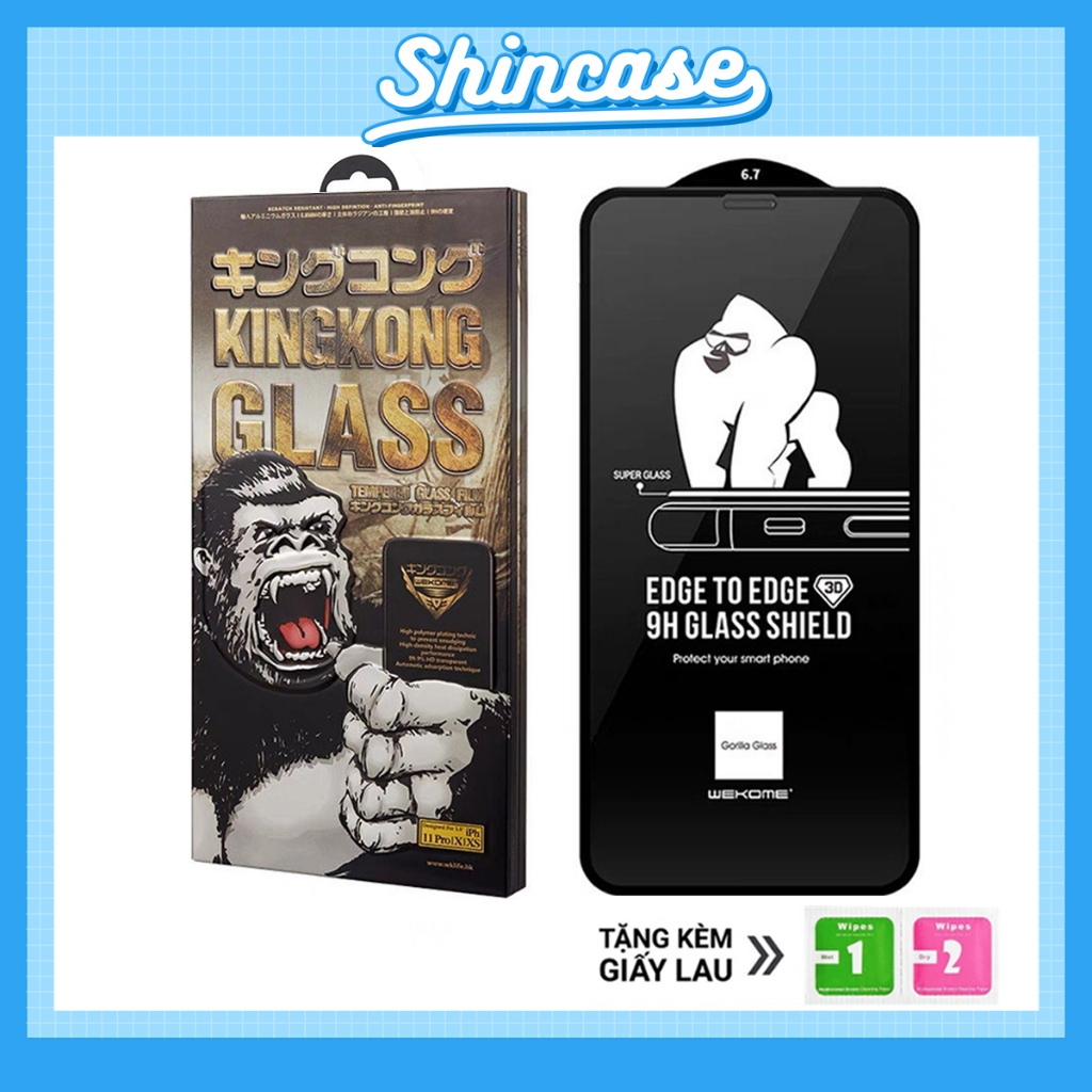 Kính Cường Lực KINGKONG 4D, 21D, CNT full màn cho Iphone 6splus/7/7plus/8/8plus/x/xs/11/12/13/14/15/pro/promax/ốp lưng