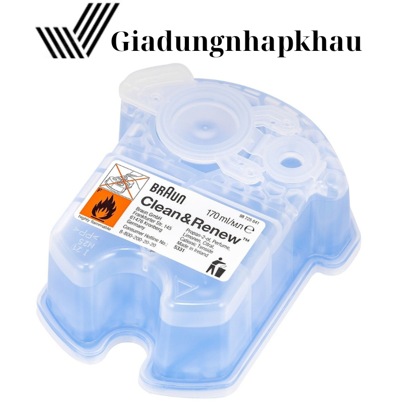 Hộp Nước Rửa Vệ Sinh Cho Máy Cạo Râu Braun, Braun Clean Renew Cartridges, Hàng Chính Hãng, giadungnh