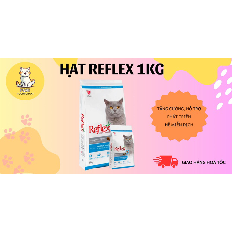 Hạt Chíêc lẻ cho mèo Reflex 1kg - | Reflex | Hạt reflex
