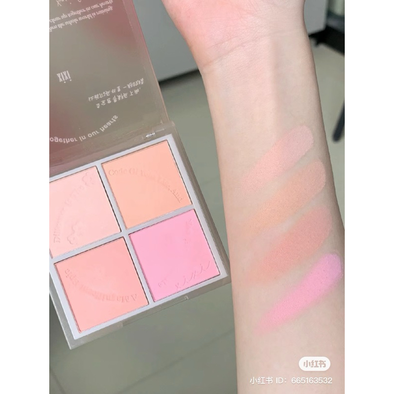 Bảng Phấn Má Hồng 4 Ô XIXI Ice Cream/ Peach Neon