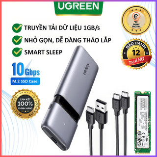 Box đựng ổ cứng gắn ngoài ugreen m.2 nvme case 10gbps | bảo hành 12 tháng | tuỳ chọn ssd | giao thức kép