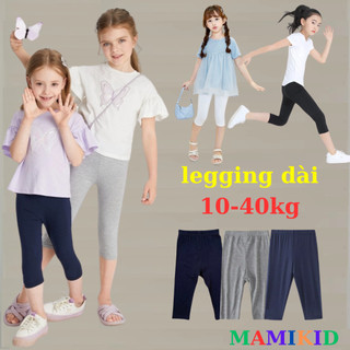 Quần Legging Lửng Cho Bé Gái (DÁNG DÀI QUA GỐI) thun tămm Quần legging ôm SIÊU CO GIÃN 12-45kg