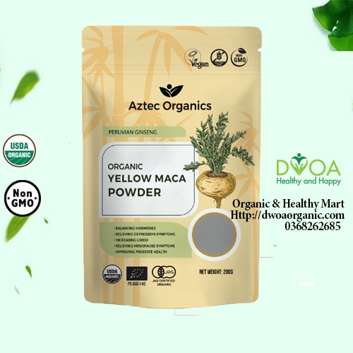 Bột  Maca Peru vàng hữu cơ Aztec Organics 200g