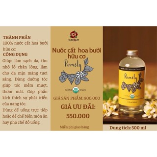 Nước cất hoa bưởi Hữu cơ chai 500ml Pomely của Karose ( date mới 2025)