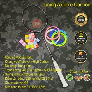 Vợt cầu lông Lining Axforce cannon / Bladex Spiral / Tectonic 1 (Căng sẵn kèm cước + bao + quấn cán)
