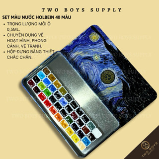 Màu nước HOLBEIN 40 mà va 78 mau,dụng tích 0,5ml, màu vẽ nước vẽ nail, vẽ hoạt hình, phong cảnh...vv