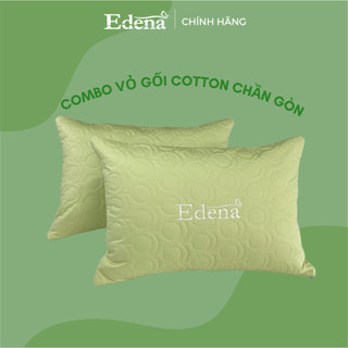 Cặp vỏ gối Cotton chần gòn Edena - Giao màu ngẫu nhiên - Có dây kéo - Size 45*65cm