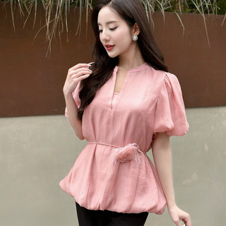 Áo sơ mi nữ RUZA tay ngắn thiết kế thời trang công sở thanh lịch ANF117