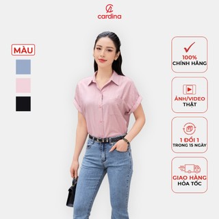 Áo sơmi thô CARDINA tay liền cổ đức dáng basic trẻ trung Kiểu dáng thanh lịch hiện đại 4ASC01