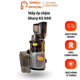 Máy ép chậm Sharp KS 888, máy ép siêu kiệt bã, cổ bình to, máy ép hoa quả tốc độ chậm, bảo hành chính hãng