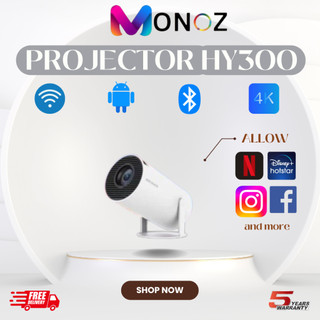 Máy Chiếu Mini HY300 2024 Android TV - Auto Keystone - Kết nối nhiều thiết bị - Bảo hành 5 năm 1080HP 4k