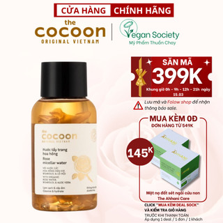 Nước tẩy trang hoa hồng BẢN MỚI tẩy sạch makeup & cấp ẩm 140ml Cocoon thuần chay
