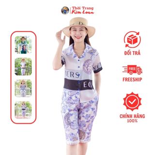 Đồ bộ Pijama lửng nữ nhiều màu phối hoạ tiết, chất liệu lụa Latin cao cấp