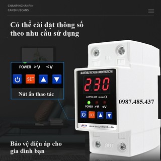 Bảo vệ mất pha trung tính - quá áp thấp áp 1 pha điều chỉnh được 63A