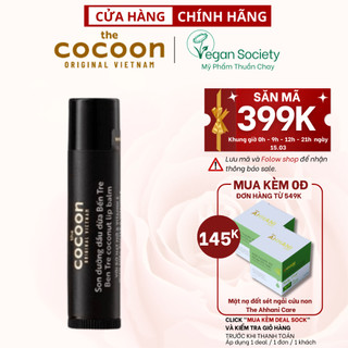 Son Dưỡng Dầu Dừa Bến Tre Cocoon 5g - Vegan Society - Mỹ phẩm thuần chay Việt Nam