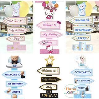(nhiều chủ đề có sẵn) Cây welcome trang trí bàn tiệc sinh nhật cho bé welcome thôi nôi bé tuổi mèo siêu dễ thương