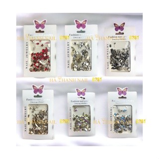 Đá khối chân bằng mix size mix mẫutúi 100 viên , đá hình chân bằng gói 100 viên