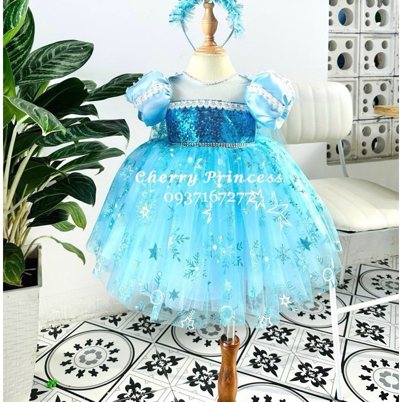 𝐄𝐋𝐀 𝐃𝐑𝐄𝐒𝐒 -Đầm Váy công chúa Elsa bé gái thiết kế cao cấp hàng loại 1