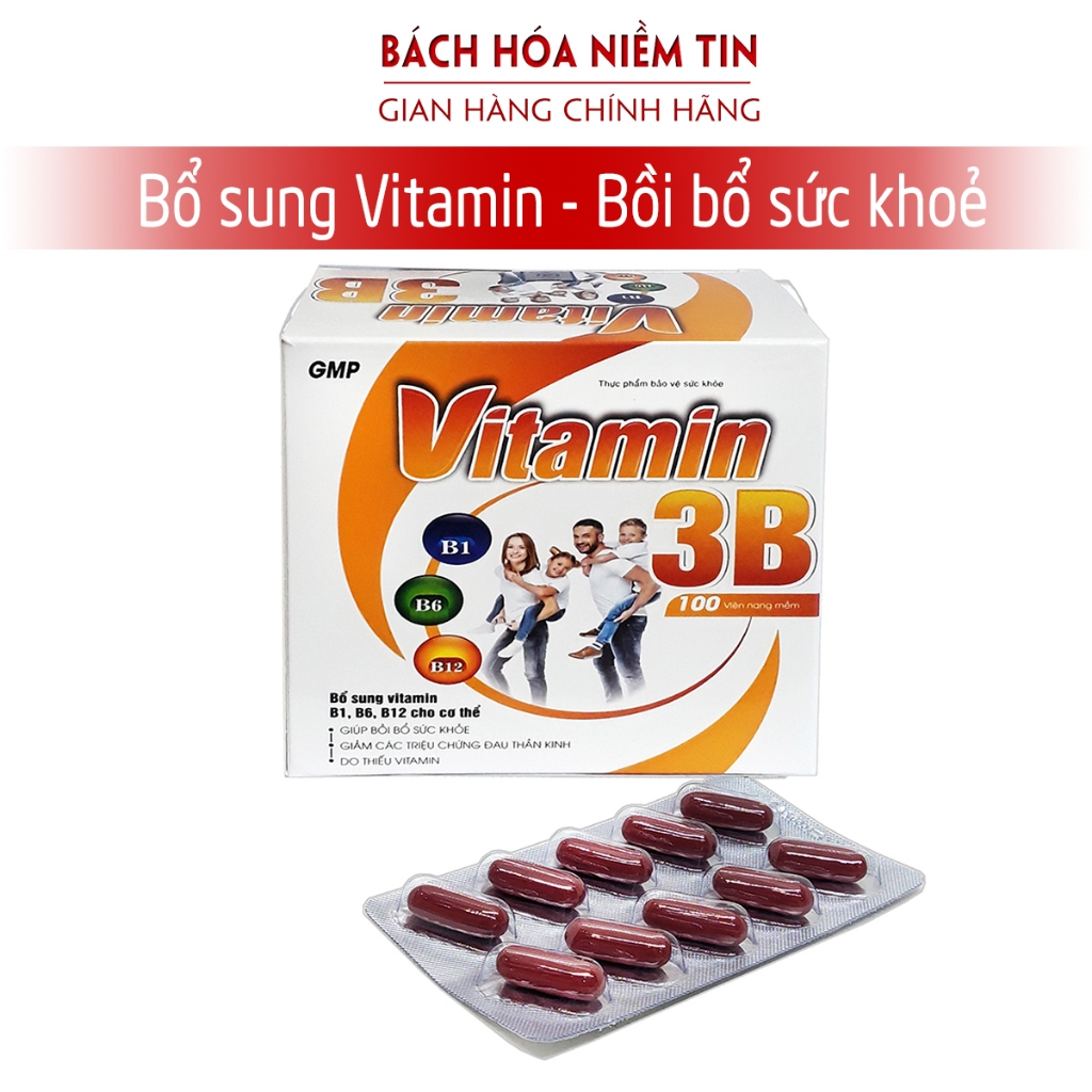 Viên uống bổ sung Vitamin 3B TH - Bổ sung vitamin nhóm B giúp tăng cường sức khỏe - giảm mệt mỏi - Hộp 100 viên