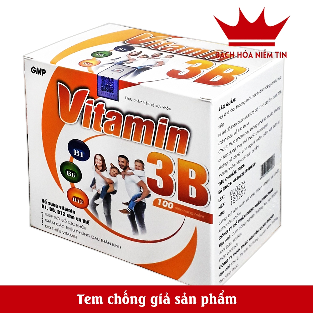 Viên uống bổ sung Suvitamin 3B - Bổ sung vitamin nhóm B giúp tăng cường sức đề kháng - giảm mệt mỏi - Hộp 100 viên