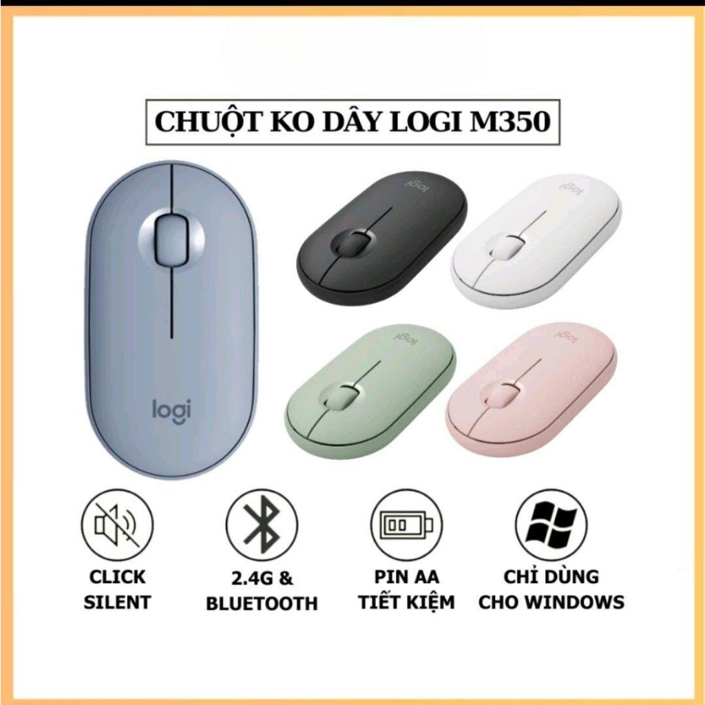 Chuột không dây Logitech Pebble M350 kết nối Bluetooth USB sử dụng cho MacOs Window nhỏ gọn - Tin Shop