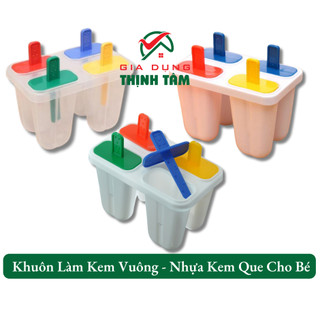 [THỊNH TÂM] Khuôn làm kem vuông - Nhựa kem que cho bé, dễ dàng tách kem ra khỏi vỉ Chính hãng