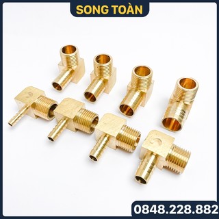 Co ren đuôi chuột 1/2 , đầu nối co đuôi chuột ren ngoài 21 cắm lòng trong ống phi 6 8 10 12 14 16 18 20mm