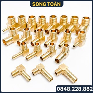 Co Đuôi Chuột, Co Ren Ngoài 9.6 13 17 21 Đuôi Chuột Nối Ống Mềm 6 8 10 12 14 16 18 20mm - Đồng Thau