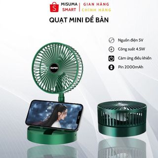 Quạt mini MISUMA để bàn quạt tích điện để bàn gấp gọn tiện dụng