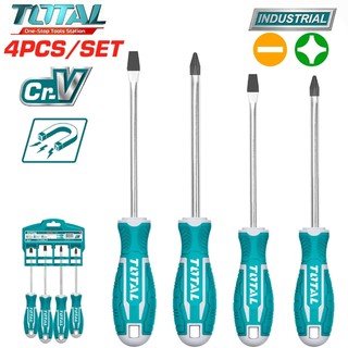 Bộ 4 tua vít dẹp & bake Total THT250604