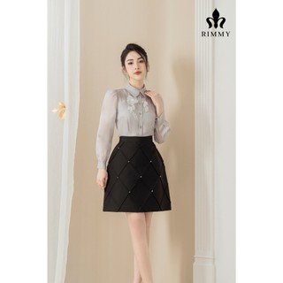 Áo sơ mi xanh ghi thanh lịch nhã nhặn Ladia shirt