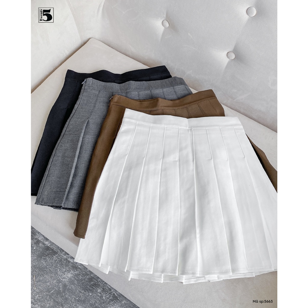 Chân váy tennis nữ Twentyfive dáng xòe ngắn xếp ly nhiều màu cạp cao có lót quần vải siêu đẹp 5663