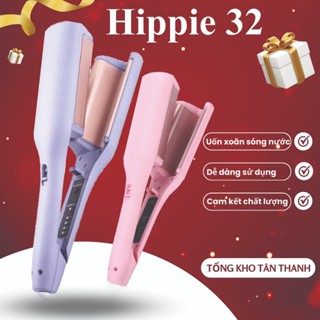 Máy uốn xoăn sóng hippie 32mm sóng lơi phủ men gốm ion âm, Máy tạo kiểu tóc xoăn sóng nước chỉnh nhiệt - Hippie 32