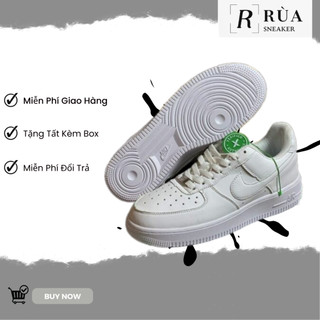 Giày_nike af1 trắng, giày af1 full white bản trung da nhăn full box bill