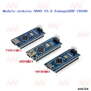 Bộ arduino nano v3.0 ch340 kèm cáp usb mini-atmega328p