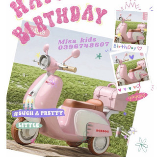 Xe Vespa điện cho bé mẫu mới 2024, xe máy điện trẻ em, xe điện cho bé có đèn, nhạc cho bé Misa kids