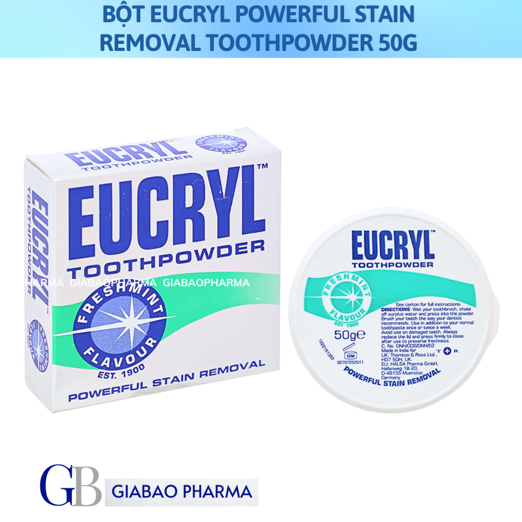 Bột Eucryl Powerful Stain Removal Toothpowder hỗ trợ cải thiện màu răng- 50g