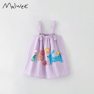 Váy hè 2 dây cotton tím hoạ tiết nhiều thỏ đáng yêu cho bé gái MW8260 - TOPZKIDS